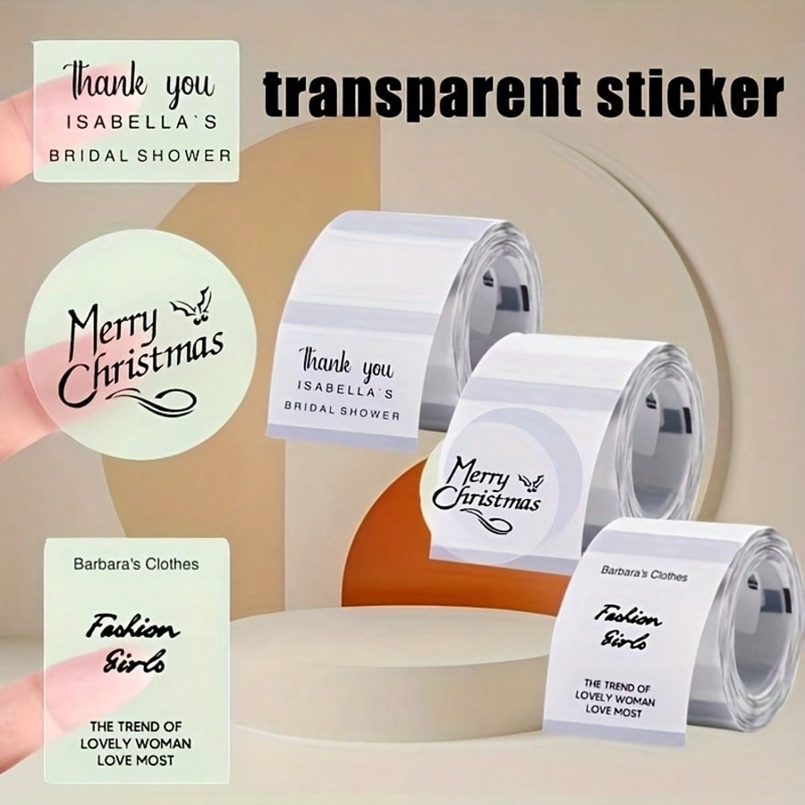 Commercial Label Printing Machine - Adesivi Trasparenti per Stampa Termica, Impermeabili,